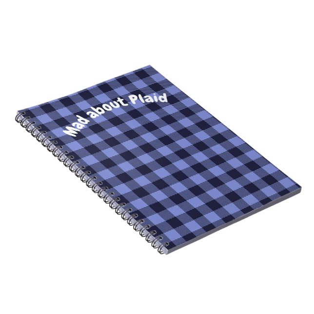 Buffalo Kariert Blue & Black Monogram Simple | Notizblock (Rechte Seite)