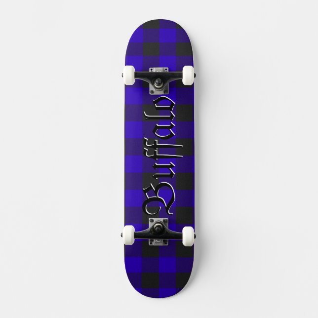 Buffalo Kariert Blue Tartan Scottish Kariert Patte Skateboard (Vorderseite)