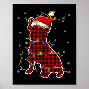 Buffalo Kariert Bulldog Santa Christmas Pajama Mat Poster