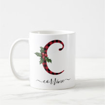 Buffalo Kariert C Monogram Weihnachtskaffee Tasse