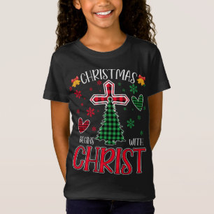 Buffalo Kariert Christlich Jesus Weihnachten begin T-Shirt
