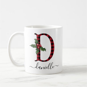 Buffalo Kariert D Monogram Weihnachtskaffee Tasse