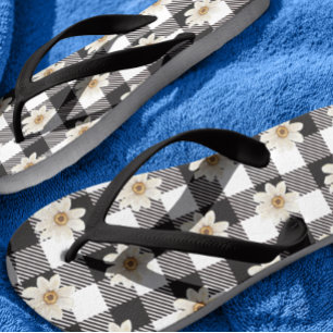 Buffalo Kariert Daisy Schwarz-weiß Flip Flops