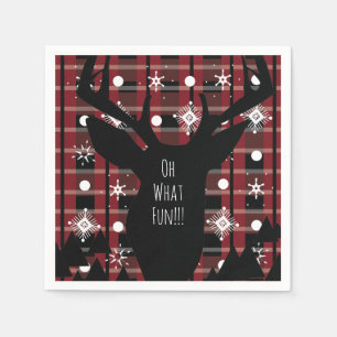 Buffalo Kariert Deer Snowflakes Weihnachtsfest Par Serviette