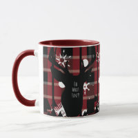 Buffalo Kariert Deer Snowflakes Weihnachtsfest Par