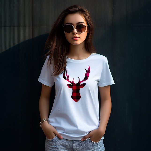 Buffalo Kariert Deer T-Shirt (Von Creator hochgeladen)