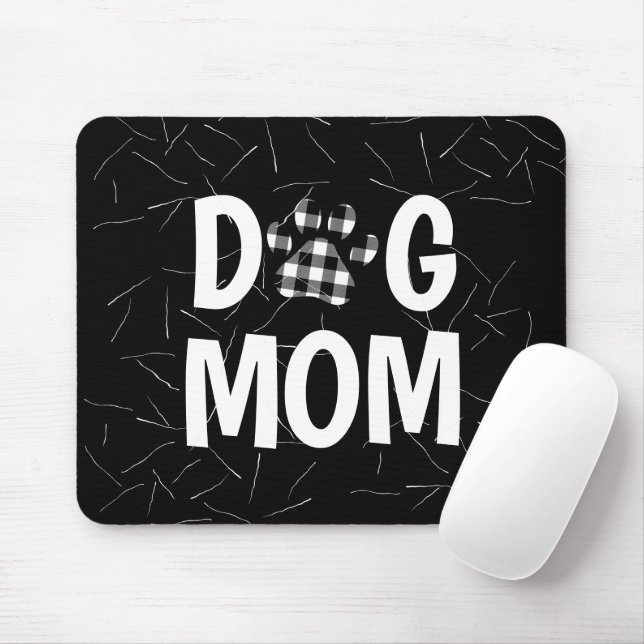 Buffalo Kariert DOG MAMA Pawprint Mousepad (Mit Mouse)