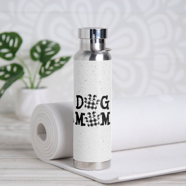 Buffalo Kariert DOG MAMA Pawprints Trinkflasche (Yoga)