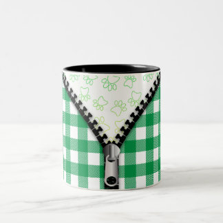 Buffalo Kariert Dog Paws Zweifarbige Tasse