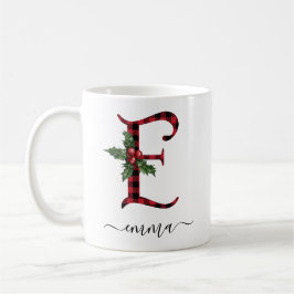 Buffalo Kariert E Monogram Weihnachtskaffee Tasse