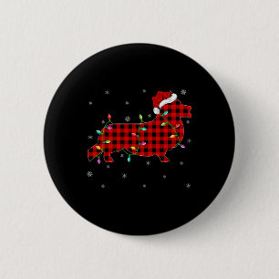Buffalo Kariert Family Matching Corgi Christmas Pa Button