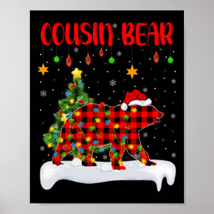 Buffalo Kariert Family Matching Cousin Bear Christ Poster