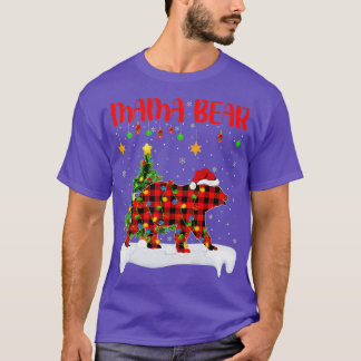 Buffalo Kariert Family Matching Mama Bären Weihnac T-Shirt