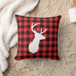 Buffalo Kariert Farmhouse Deer Kissen