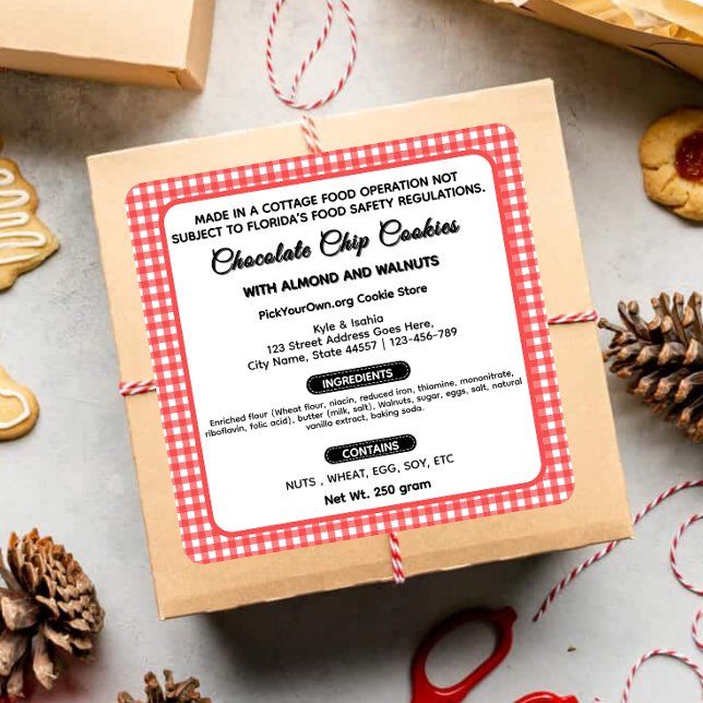 Buffalo kariert Florida Hütte Quadratischer Aufkleber (Von Creator hochgeladen)