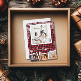 Buffalo Kariert Foto Collage Snowflake Weihnachten