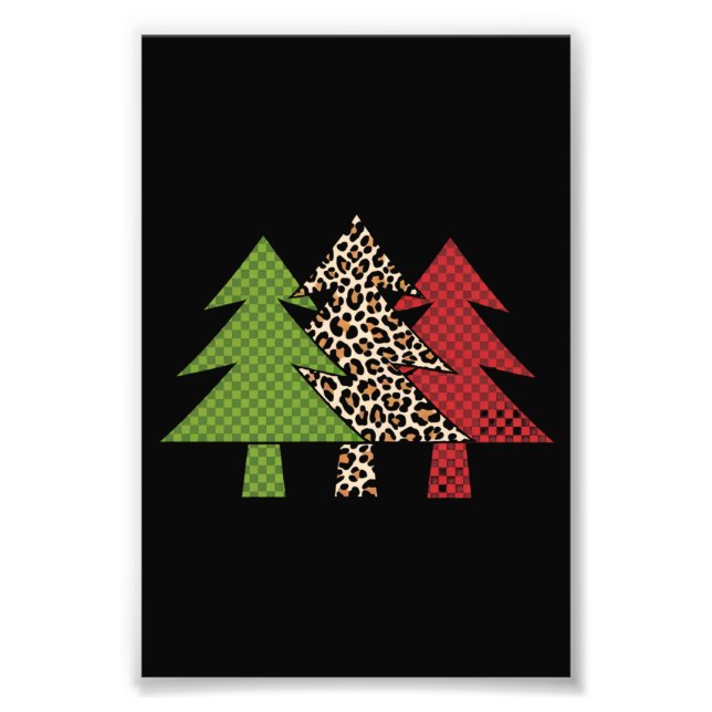 Buffalo Kariert frohe Weihnachtsbaumfamilie Matchi Fotodruck (Vorne)