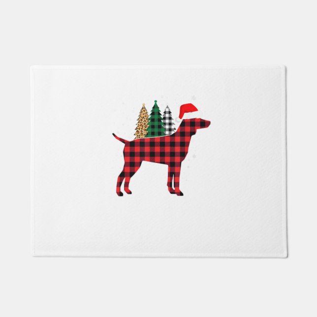 Buffalo Kariert German Pointer Dog Tree Christmas  Fußmatte (Vorderseite)