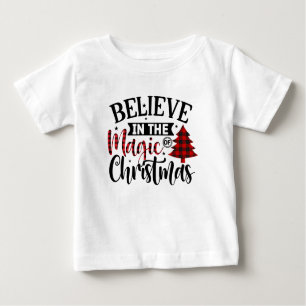 Buffalo Kariert Glaube an die Magie der Weihnachts Baby T-shirt