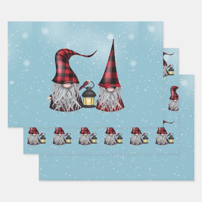 Buffalo Kariert Gnomes Geschenkpapier Set (Set)