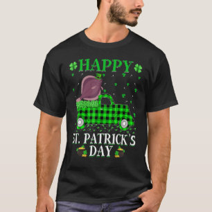 Buffalo Kariert Green Truck Flounder Fish St Patri T-Shirt