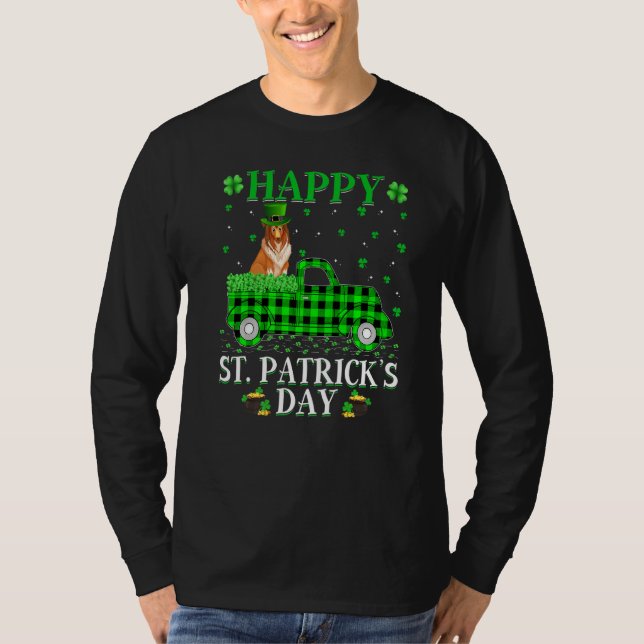 Buffalo Kariert Green Truck Sheepdog St. Patrick's T-Shirt (Vorderseite)
