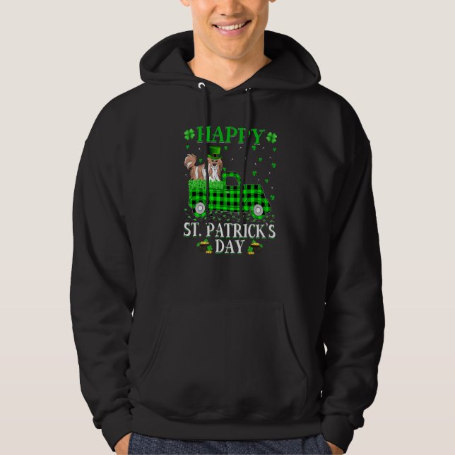 Buffalo Kariert Green Truck Shih Tzu Dog St Patric Hoodie (Vorderseite)