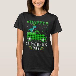 Buffalo Kariert Green Truck Tyrannosaurus St. Patr T-Shirt