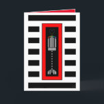 Buffalo Kariert Hanukkah Menorah Karte<br><div class="desc">Eine gestreifte und Büffel karierte hanukkiah wird von farbenfrohen Herzflammen in einem fett roten Rahmen überragt über fett schwarz-weiße Streifen. Die Innenkarte ist mit "Hanukkah Blessings!" ausgestattet und grenzt an das Geschriebene und wird für Sie koordiniert. ~ Karyn</div>