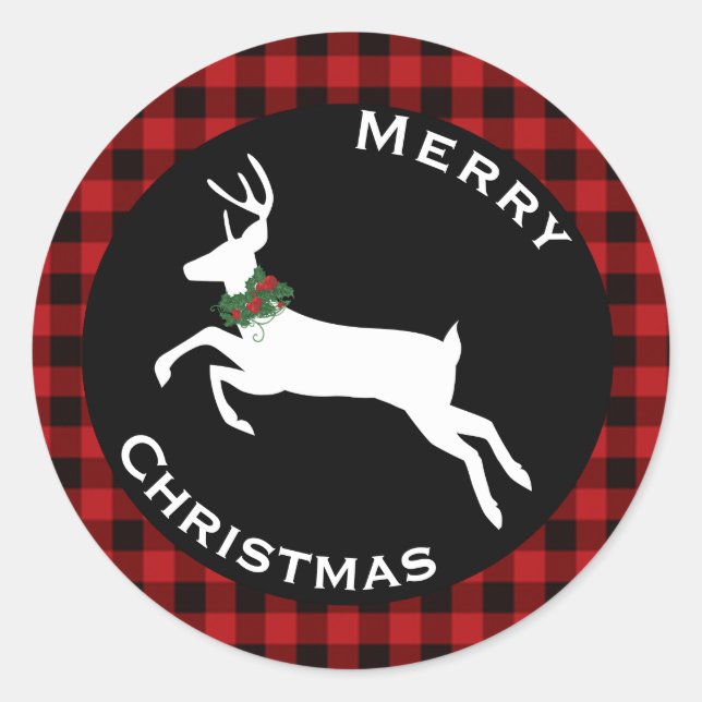 Buffalo Kariert Holiday Stickers (Vorderseite)