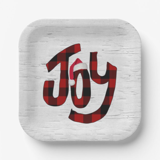 Buffalo Kariert Joy on White Birch Pappteller (Vorderseite)