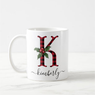 Buffalo Kariert K Monogram Weihnachtskaffee Tasse