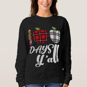 Buffalo Kariert Leopard 100 Days Y'all Niedlich100 Sweatshirt