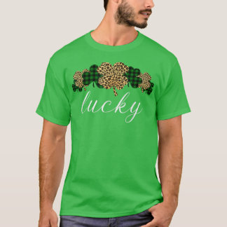 Buffalo Kariert Leopard Kleeblatt Clover Lucky St  T-Shirt