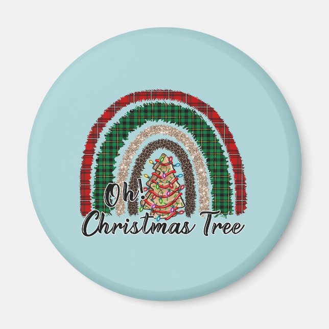 Buffalo Kariert & Leopard Print Rainbow (2) Magnet (Vorne)