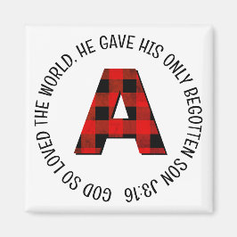 Buffalo Kariert Letter A Monogram Magnet