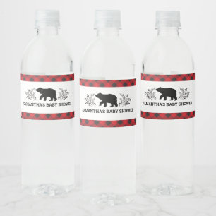 Buffalo kariert Lumberjack Baby Dusche Wasserflaschenetikett