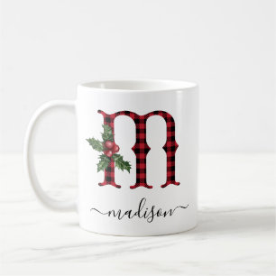 Buffalo Kariert M Monogram Weihnachtskaffee Tasse