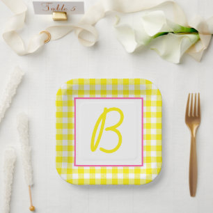 Buffalo Kariert Mit Monogramm Pappteller