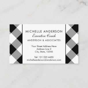 Buffalo Kariert Moderne Schwarz-Weiß-Technik Visitenkarte