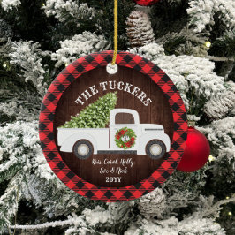 Buffalo Kariert Monogram Foto Vintag Weißer LKW Keramik Ornament