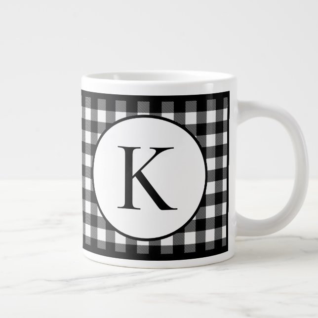 Buffalo Kariert Monogram Jumbo-Tasse (Rechts)