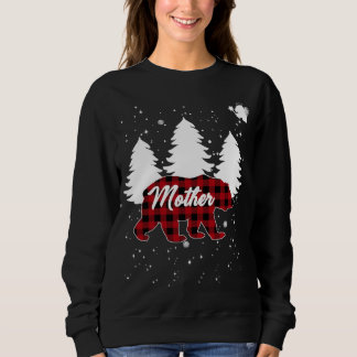 Buffalo Kariert Mother Bear Christmas Tree Pajama  Sweatshirt