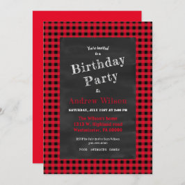 Buffalo kariert Party Einladung