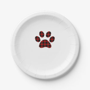 Buffalo Kariert Paw print Dog oder Cat Lovers Chri Pappteller