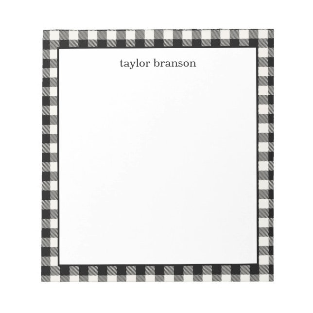 Buffalo Kariert Personalisiert Notepad Notizblock (Vorderseite)
