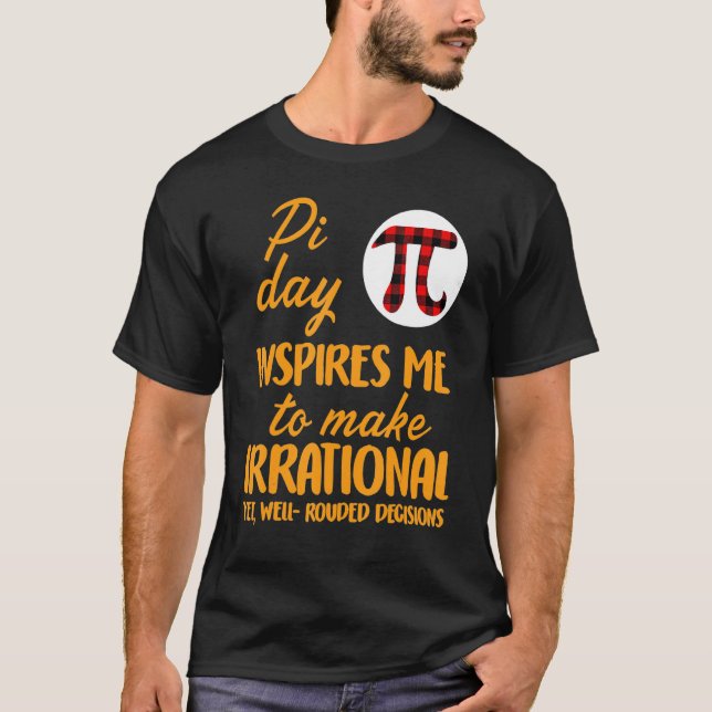 Buffalo Kariert Pi Symbol Pi Day Inspiriere mir Ma T-Shirt (Vorderseite)