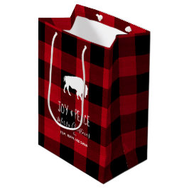 Buffalo Kariert Red and Black Joy & Peace ID603 Mittlere Geschenktüte