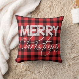 Buffalo Kariert Red Black | Frohe Weihnachten Kissen