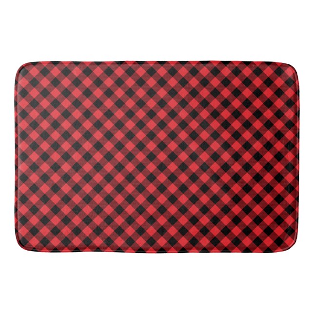 Buffalo Kariert Red Black Karo Badematte (Vorderseite)